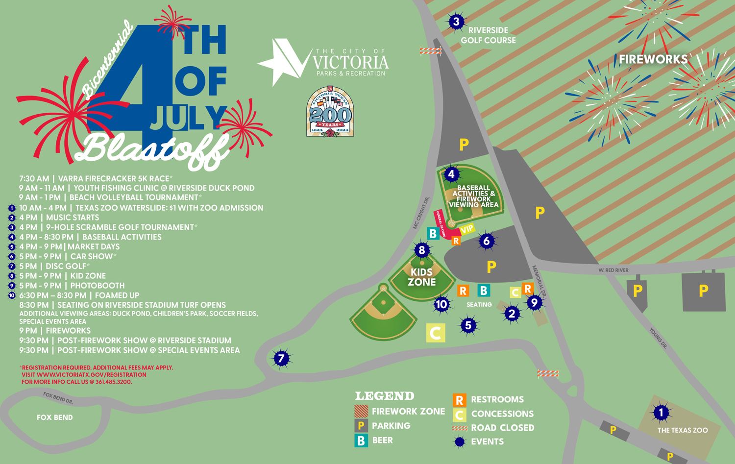 Map showing activity locations in and around the Riverside Stadium area of Riverside Park