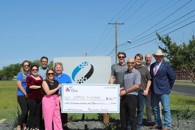 Office Systems, 2702 E. Rio Grande St., received a $1000 matching grant from Keep Victoria Beautiful