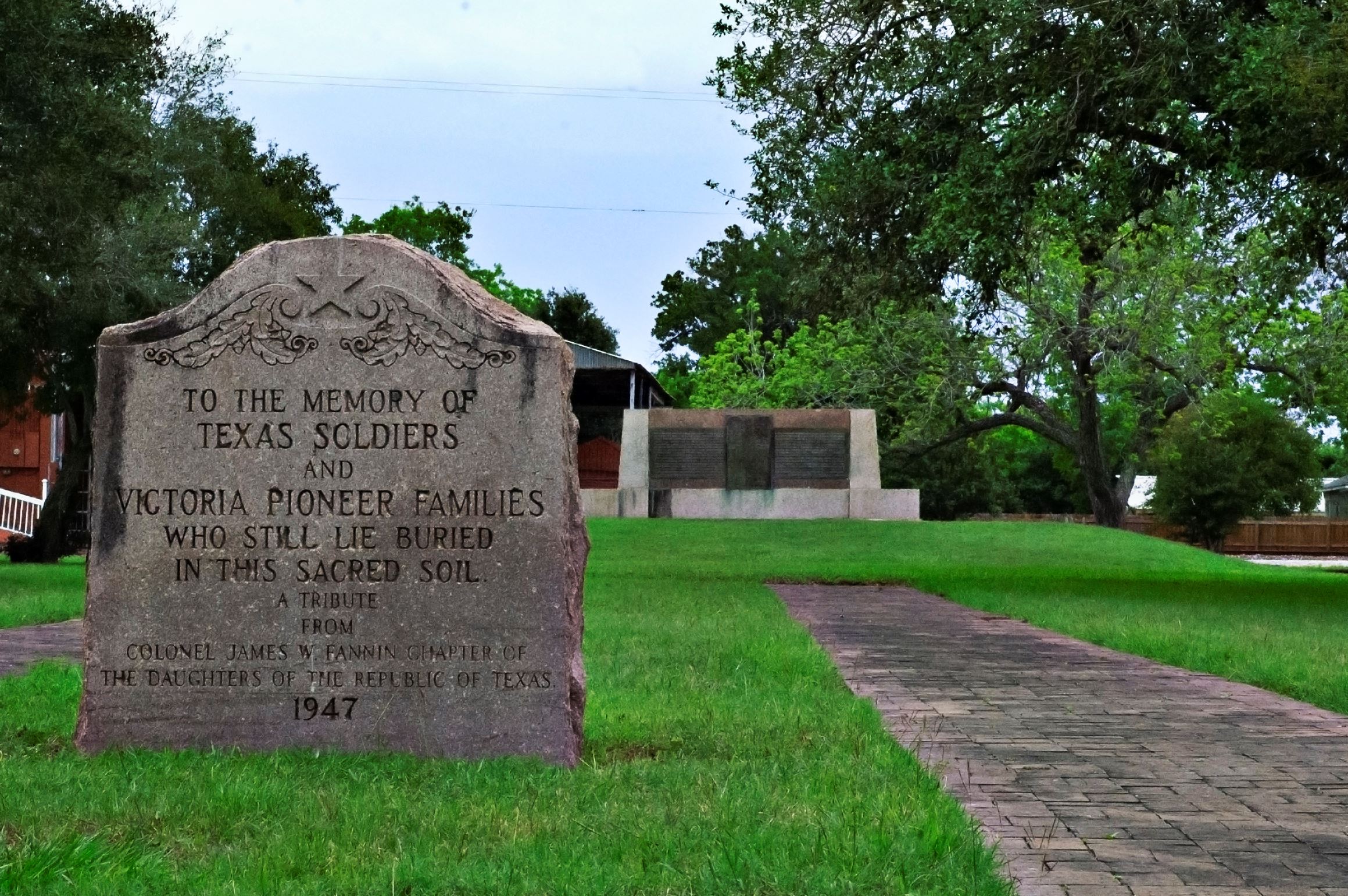 Sidewalk leading to Monument at Memorial Park