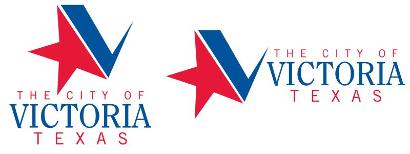 Colored City of Victoria Logo Example with Vertical and Horizontal versions