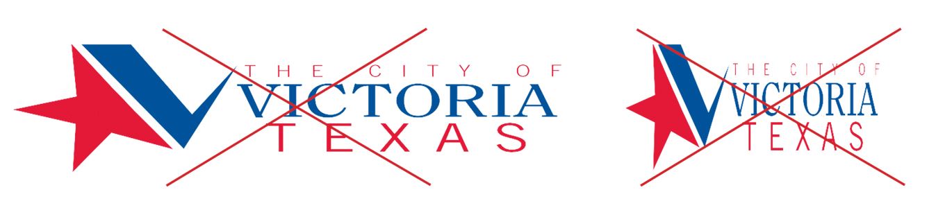 City of Victoria Logo Example for what not to do, showing two stretched versions