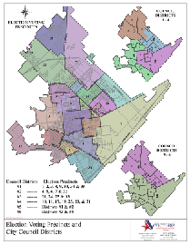 Map Council Districts  Voting Precincts 2022, Click Here for the PDF Version Opens in new window